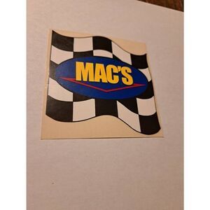 Vintage 60s-70s Macs Checker Race Flag Automotive Chemical Sticker Decal Hot Rod